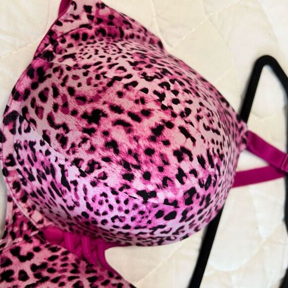 Torrid Women's 42DD Pink Leopard Print Underwire Bra Adjustable Straps - Picture 3 of 7